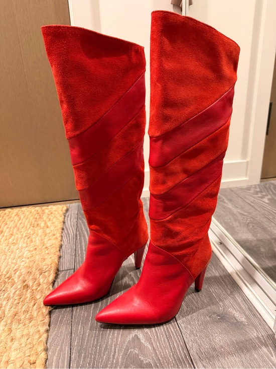 L'INTERVALLE Shoes - L'INTERVALLE Red Over-the-Knee Pointed Toe Boots
